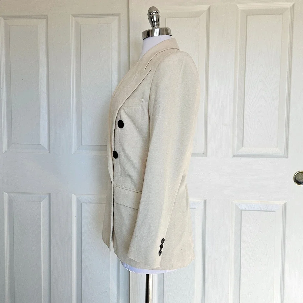 Isabel Etoile Marant Cotton Blend Textured Blazer‎ Jacket in Ivory Size 34 / XS